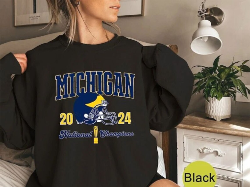 Michigan Football Vintage Style Crewneck Sweatshirt, University Football Trendy College Throwback Shirt, Vintage Michigan National Champions