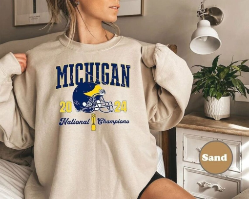 Michigan Football Vintage Style Crewneck Sweatshirt, University Football Trendy College Throwback Shirt, Vintage Michigan National Champions