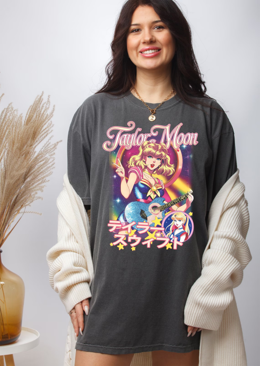 Retro Taylor Moon Comfort Colors Shirt, Comfort Colors Anime Graphic Cartoon Shirt, Swift, Swiftie, Taylor Anime Shirt