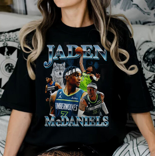 Jaden McDaniels Shirt for Men Women Vintage Basketball Shirt Bootleg T-Shirt Classic 90s Graphic Tee Gift for Minnesota Basketball fan