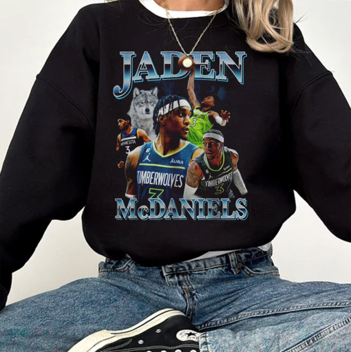 Jaden McDaniels Shirt for Men Women Vintage Basketball Shirt Bootleg T-Shirt Classic 90s Graphic Tee Gift for Minnesota Basketball fan