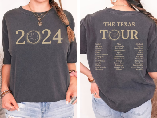 TEXAS Solar Eclipse 4.08.2024 Shirt/Sweatshirt, Totality Spring 2024 Outfits, Path Of Totality Shirt, Comfort Colors Celestial Tee