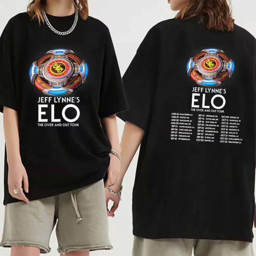 Jeff Lynne’s ELO – The Over and Out Tour 2024 Shirt, Jeff Lynne’s ELO Band Fan Shirt, Electric Light Orchestra 2024 Shirt, Over and Out Tour