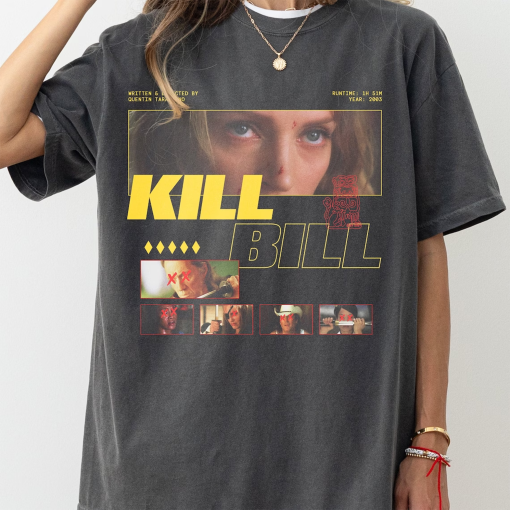 Kill Bill Movie Shirt, Unisex Retro Japanese Action Film Graphic T-Shirt, Quentin Tarantino Movie Streetwear Shirt, Faded Oversized Tee