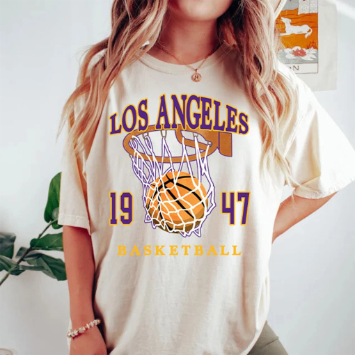 Comfort Colors Los Angeles Basketball Shirt, Los Angeles Basketball Sweatshirt, Vintage Style Los Angeles Basketball shirt, Basketball Gift