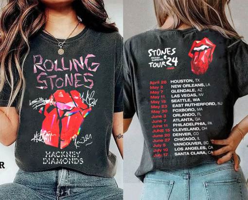 Vintage Rolling Stones Tour 2024 Shirt, Rolling Stones Band Fan Shirt,Hackney Diamonds Tour Shirt,Rock and roll shirt,Music Festival Tee