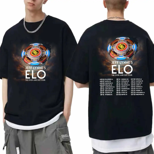 Jeff Lynne’s ELO – The Over and Out Tour 2024 Shirt, Jeff Lynne’s ELO Band Fan Shirt, Electric Light Orchestra 2024 Shirt, Over and Out Tour