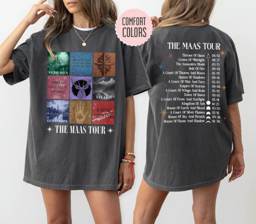 Sarah J. Maas Eras Tour Comfort Colors Shirt – The Maas Tour Tee, ACOTAR, Crescent City, Throne of Glass Merch, SJM Fan Apparel