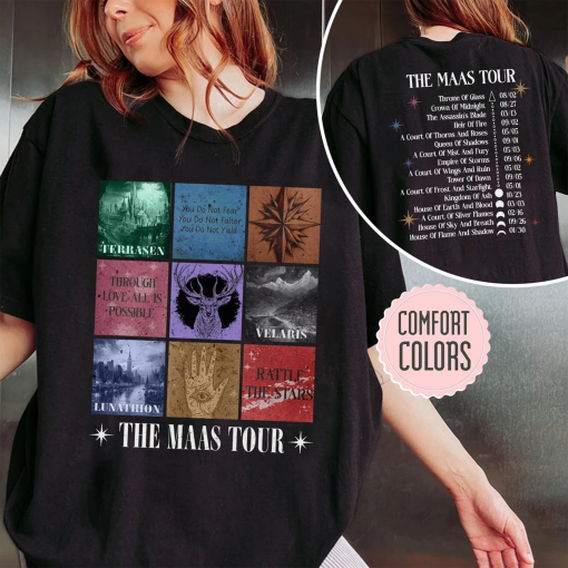 Sarah J. Maas Eras Tour Comfort Colors Shirt – The Maas Tour Tee, ACOTAR, Crescent City, Throne of Glass Merch, SJM Fan Apparel