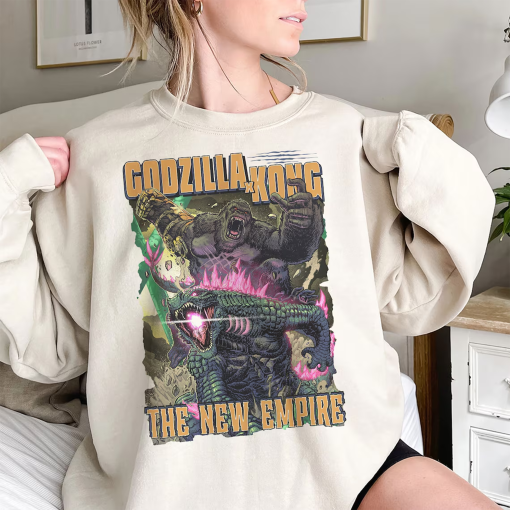 Vintage Godzilla X Kong The New Empire 2024 Shirt, Godzilla X Kong Shirt, Godzilla Movie Shirt, Godzilla Movie 2024 Shirt