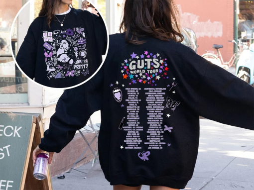 Olivia Guts Tour Sweatshirt, Guts Tour 2024 Shirt, Olivia Guts Tour Two Sides Shirt, Olivia Bad Idea Right Shirt, Sour Tour Merch