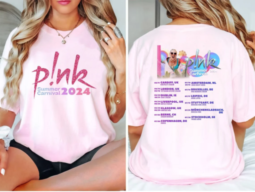 P!nk Pink Singer Summer Carnival 2024 Tour Shirt,Pink Fan Lovers Shirt,Music Tour 2024 Shirt,Trustfall Album Shirt,Concert 2024 P!nk shirt