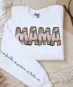 Boho Flowers Floral Mama shirt, Floral Print…