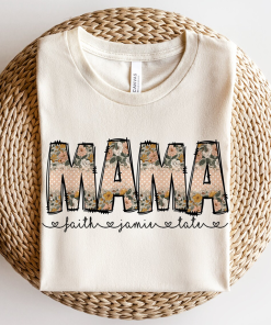 Boho Flowers Floral Mama shirt, Floral Print…