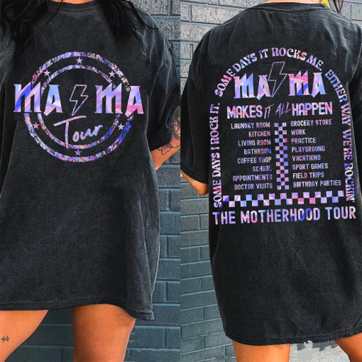 The Motherhood Tour Shirt, Some Days I Rock It Shirt, Some Days It Rocks Me Shirt, Mama Skeleton Shirt, Mama Funny Tour Shirt, Mama Lighting Bold Shirt