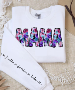 Purple Spring Floral Mama shirt, Mama Floral…