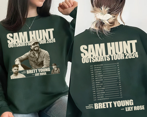 Sam Hunt 2024 Outskirts Tour Shirt, Sam Hunt Sweatshirt, Sam Hunt Country Music 2024 Tour Hoodie, Outskirts 2024 Concert Unisex Tee