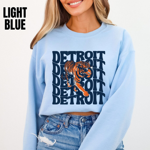 Detroit Baseball T-shirt Crewneck Sweatshirt Hoodie, Mens & Womens Apparel, Gift For Sports Fan, Game Day Gear Outfit, Retro Echo Tiger