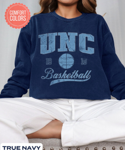 UNC Basketball Vintage Style Comfort Colors Sweatshirt,…