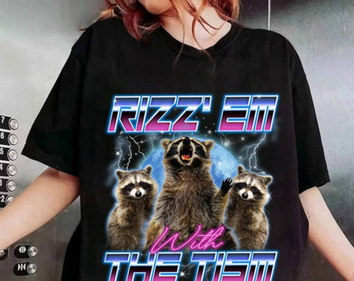 Funny Rizz Em With The Tism Shirt, Autism Awareness Raccoon Meme Shirt, Funny Raccoon Shirt, Autism Awareness, Raccoon Meme Tee,Relaxed Soft