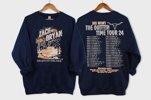 Zach Bryan The Quittin Time Tour 2024 Shirt, Zach Bryan Sweatshirt, Zach Bryan Merch, Country Music T-shirt, The Quittin Time Tour Shirt