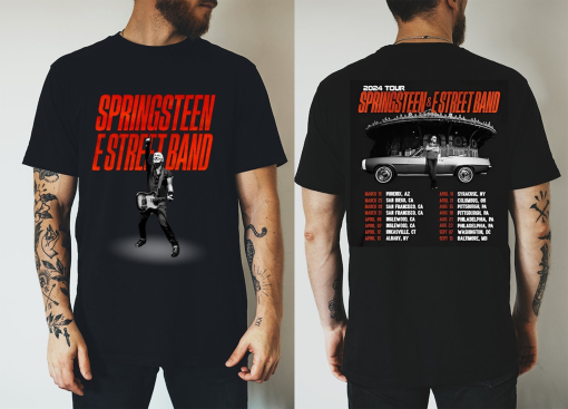 Bruce Springsteen And E Street 2024 Tour Shirt, E Street Shirt, Bruce Springsteen Fan Gift, Rock Tour Shirt, Bruce Springsteen Merch Shirt