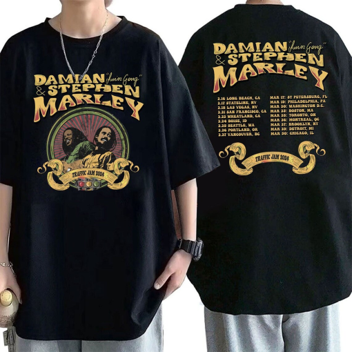 Damian & Stephen Marley Traffic Jam Tour 2024 Shirt, Damian + Stephen Marley 2024 Concert Tee, Damian Marley Fan Gift, Traffic Jam 2024 Tour