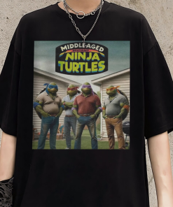 Middle Aged TMNT Tee Shirt, Retro Cartoon…