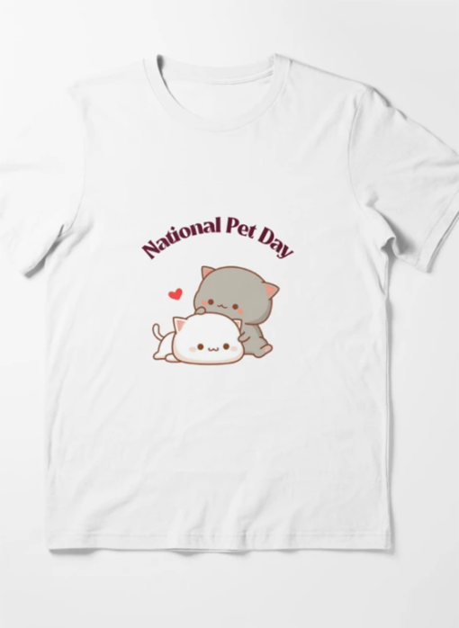 Journée nationale des animaux de compagnie – Conception de chat drôle T-shirt essentiel