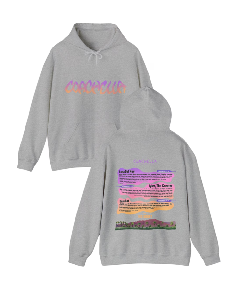 Coachella Lineup Unisex 2 Sided Hoodie, Tshirt, Sweatshirt, Coachella 2024 Merch, Coachella 2024 Costume, Coachella Festival Hoodie