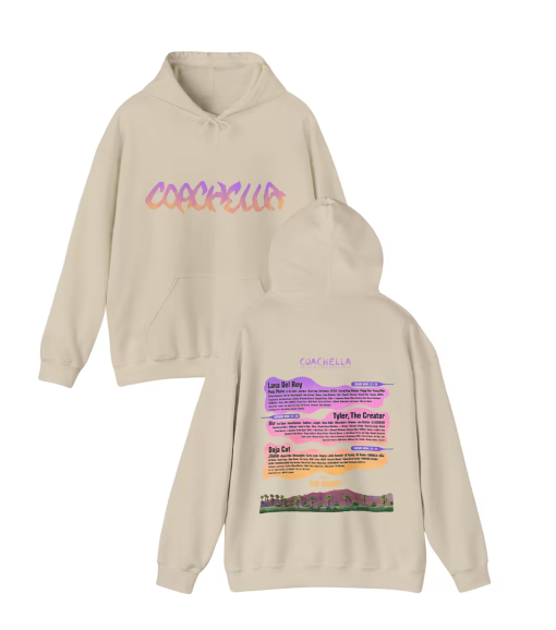 Coachella Lineup Unisex 2 Sided Hoodie, Tshirt, Sweatshirt, Coachella 2024 Merch, Coachella 2024 Costume, Coachella Festival Hoodie