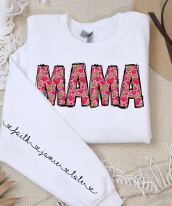 Heart Print Mama shirt, Hearts Mama shirt,…