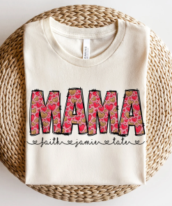 Heart Print Mama shirt, Hearts Mama shirt,…