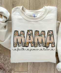 Boho Flowers Floral Mama shirt, Floral Print…