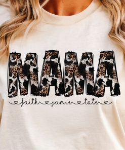 Cowhide Leopard Print Mama shirt, Leopard Cowhide…