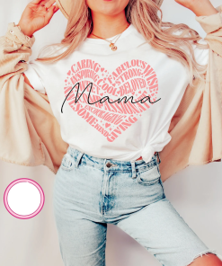 Mama shirt,Mom heart shirt,Mama Heart Typography shirt,Motivational…