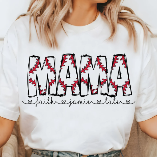 Baseball Mama shirt, Baseball Mama Design, Baseball Mama With Editable Kids Names, Custom Mama shirt, Sporty Mom, Mother’s Day Gift, Mama Design