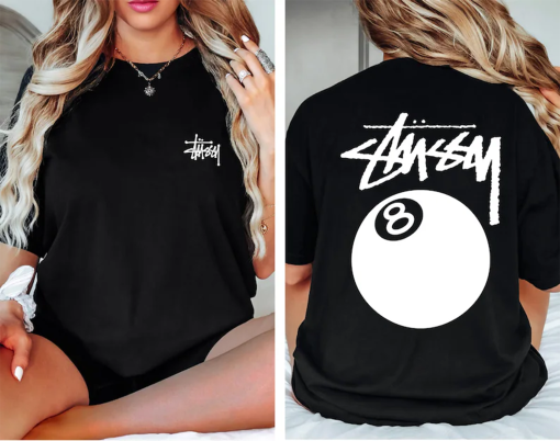 Stussy 8 Ball Shirt, Beefy-T Ball 8 Pool Shirt, Billiard Inspiration Shirt, Unisex Custom Colors Tee Sweatshirt & Hoodie, Gift For Fans