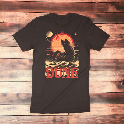 Retro Dune Sandworm and Muad’dib Shirt, Limited Dune in 10 Colors Tee