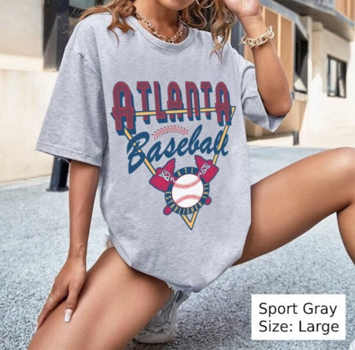 Vintage Style Atlanta Baseball Sweatshirt, Atlanta Baseball Unisex Tshirt, Retro Baseball Shirt For Mens Womens, Gameday Shirt