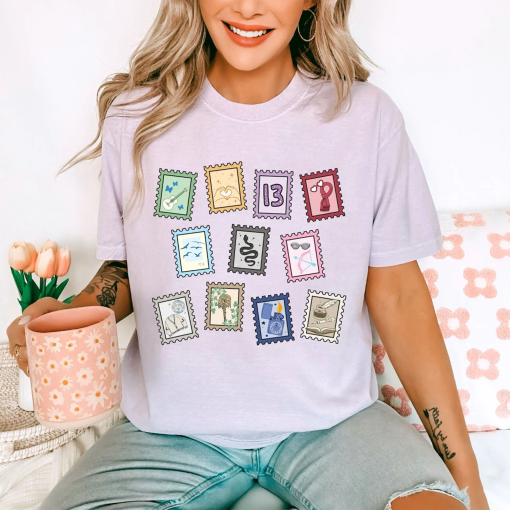 Comfort Colors® Swiftie Shirt, Album Stamps shirt, Taylor’s Album Sweater, Swiftie Gift, Folklore Shirt, TTPD Sweatshirt, Rep TV, Midnights