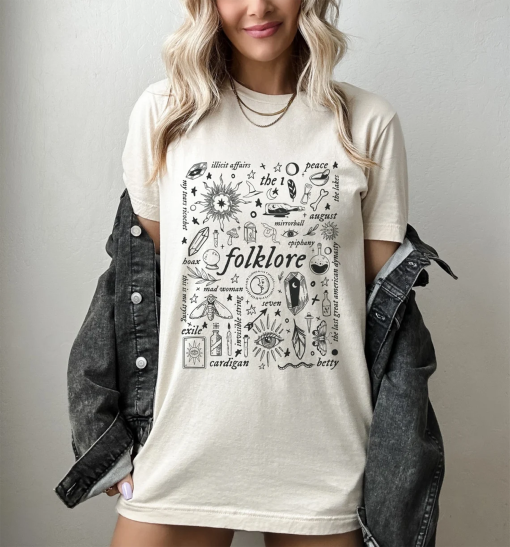 Folklore Tracklist T-Shirt, Taylor Swift T-Shirt, The Eras Tour T-Shirt, Shirt for Eras Tour, Taylor Swift Merch, Swiftie T-Shirt