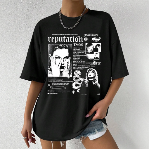 Vintage Reputation T-Shirt, The Eras Tour Shirt, Reputation Shirt, Eras Tour Tee, Reputation Track List Shirt, The Eras Swifties Shirt