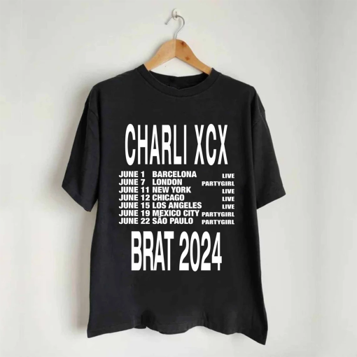 Charli XCX BRAT Tour 2024 Shirt, Charli XCX Fan Shirt, Charli xcx 2024 Concert Shirt, Brat 2024 Concert Shirt