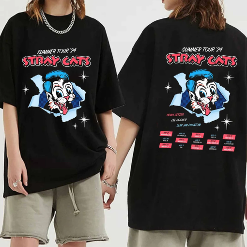 Stray Cats Summer Tour 2024 Shirt, Stray Cats Band Fan Shirt, Stray Cats 2024 Concert Shirt, Stray Cats Summer Tour Tee