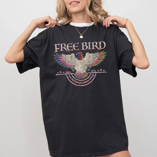 Free Bird Tee, Comfort Colors Band TShirt, Old School Band T-shirt, Retro Music Shirt, Rock Band Tee, Oversized Trendy Shirts