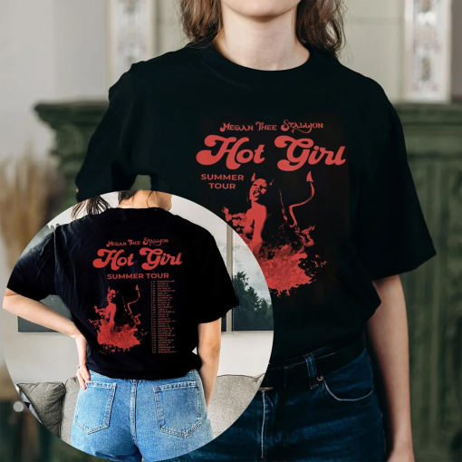 Unisex Funny Thee Stallion Gildan Shirt| 2 Sides Summer Tour Gildan Sweatshirt| Hot Girl Tour Tee For Fans