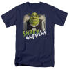 Shrek Happens T Shirt Licensed Cartoon Comedy Movie Retro Tee New Navy Blue