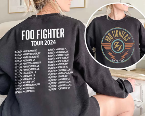 Foo Fighters 2024 Tour Shirt, Everything Or Nothing At Shirt, Foo Fighters Band Shirt, Foo Fighters Fan Gift, Concert Tee, Foo Fighter Merch