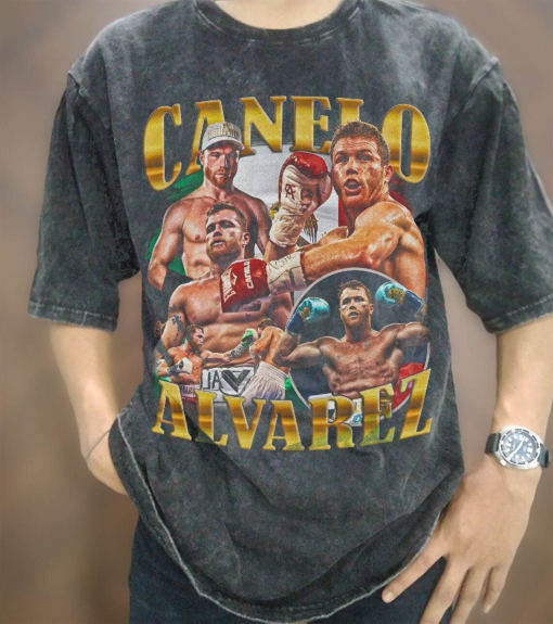 Vintage Wash Canelo Álvarez T-shirt, Vintage Canelo Alvarez Shirt, Rap Tee 90s Retro Unisex T-Shirt, Oversized Boxing Graphic Tee